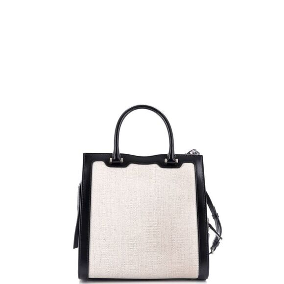 Saint Laurent Uptown Tote Canvas with Leather Small Black, Neutral - Picture 3 of 7